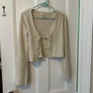 cream sparkly cardigan